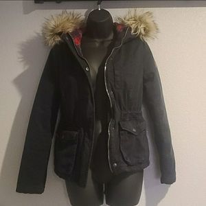 Hollister Faux Fur Hooded Winter Coat